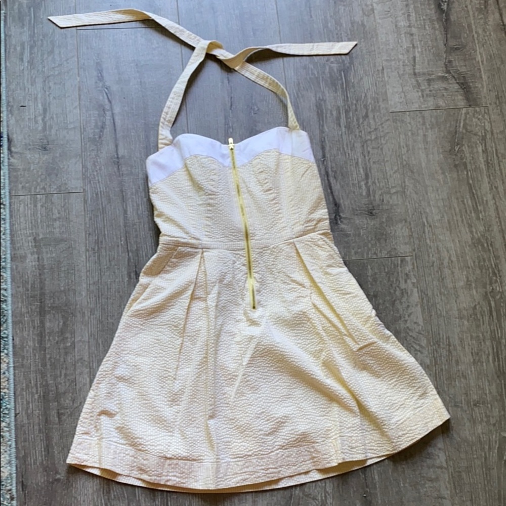 Yellow & White mini Dress